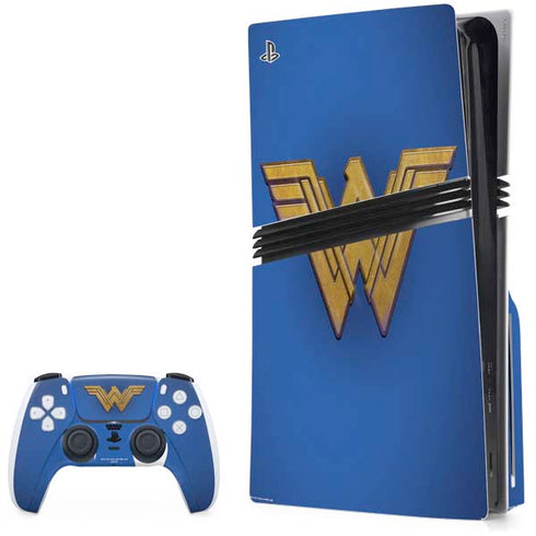 DC Comics Wonder Woman Movie Emblem PS5 Pro Disk Bundle Skin