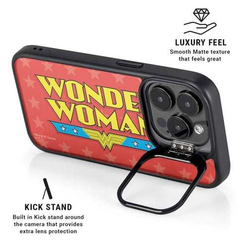 DC Comics Wonder Woman Logo iPhone 15 Pro Kickstand Case