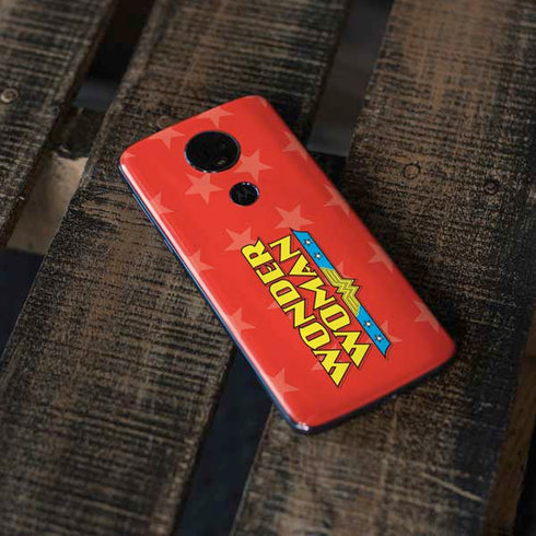 DC Comics Wonder Woman Logo Moto E5 Plus Skin