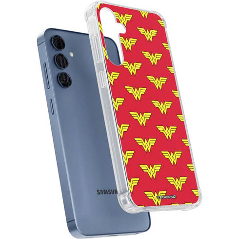 DC Comics Wonder Woman Logo Pattern Galaxy A35 5G Clear Case