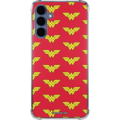 DC Comics Wonder Woman Logo Pattern Galaxy A55 5G Clear Case