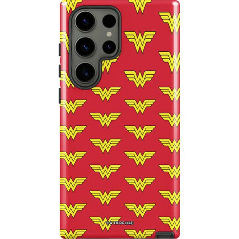 DC Comics Wonder Woman Logo Pattern Galaxy S23 Ultra Pro Case