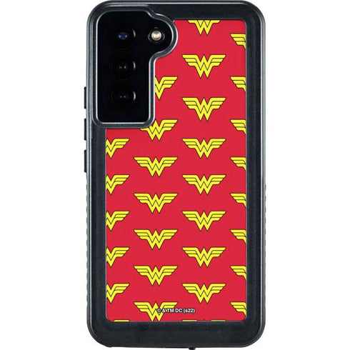 DC Comics Wonder Woman Logo Pattern Galaxy S24 Plus Waterproof Case