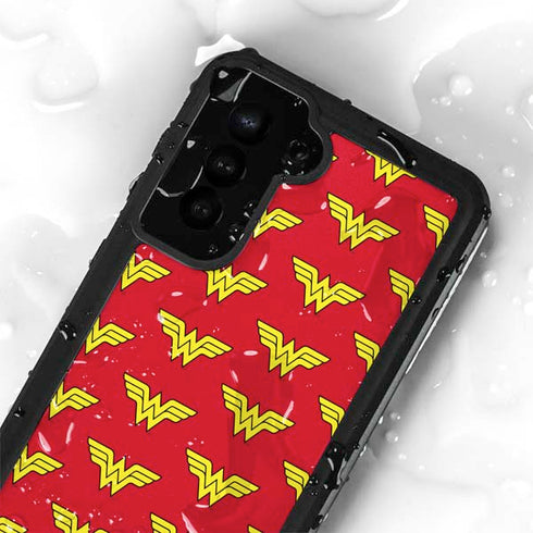 DC Comics Wonder Woman Logo Pattern Galaxy S24 Plus Waterproof Case