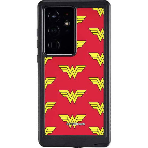 DC Comics Wonder Woman Logo Pattern Galaxy S24 Ultra Waterproof Case