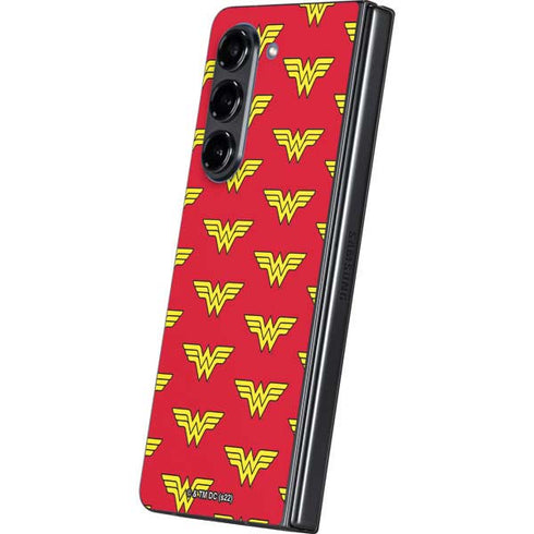 DC Comics Wonder Woman Logo Pattern Galaxy Z Fold5 5G Skin