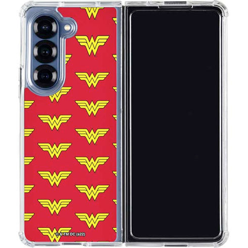 DC Comics Wonder Woman Logo Pattern Galaxy Z Fold6 Clear Case