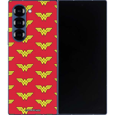 DC Comics Wonder Woman Logo Pattern Galaxy Z Fold6 Skin