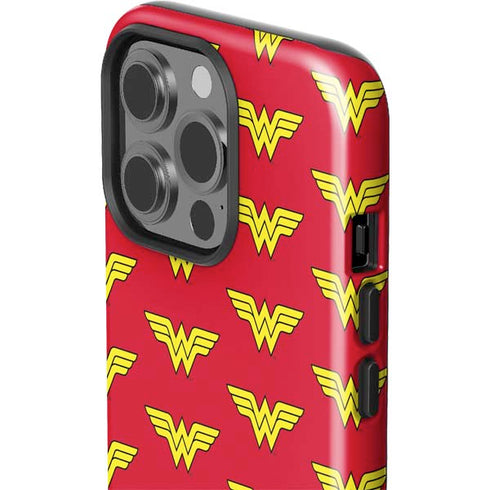 DC Comics Wonder Woman Logo Pattern iPhone 15 Pro Impact Case
