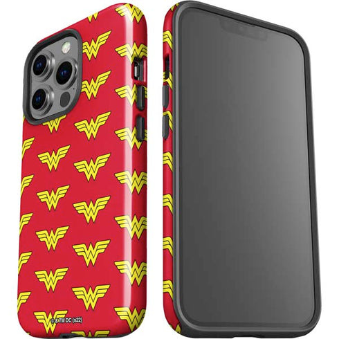 DC Comics Wonder Woman Logo Pattern iPhone 15 Pro Impact Case