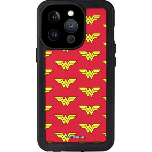 DC Comics Wonder Woman Logo Pattern iPhone 15 Pro Waterproof Case