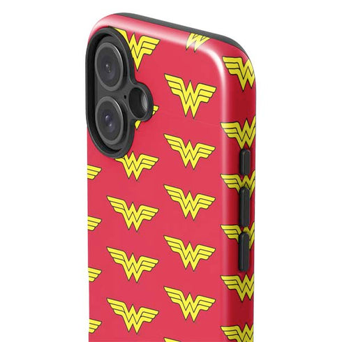 DC Comics Wonder Woman Logo Pattern iPhone 16 Impact Case