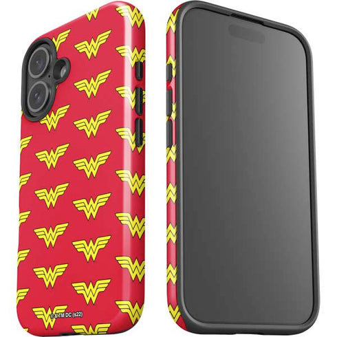 DC Comics Wonder Woman Logo Pattern iPhone 16 Impact Case