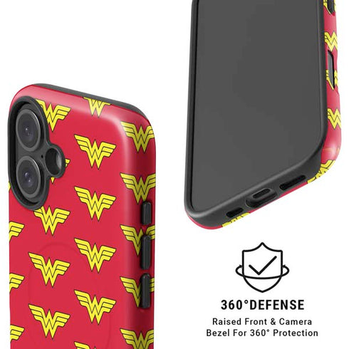 DC Comics Wonder Woman Logo Pattern iPhone 16 Magsafe Impact Case