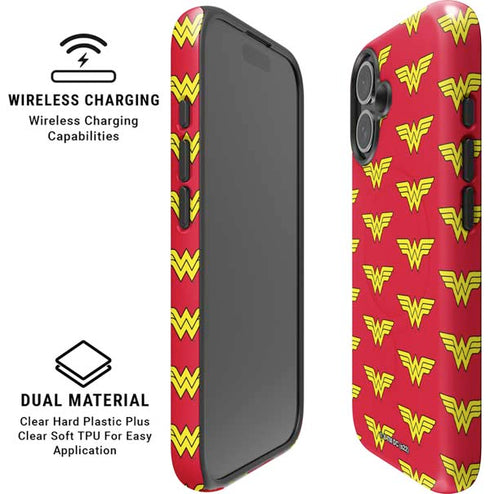 DC Comics Wonder Woman Logo Pattern iPhone 16 Magsafe Impact Case