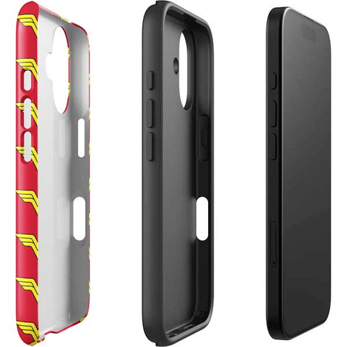 DC Comics Wonder Woman Logo Pattern iPhone 16 Plus Impact Case