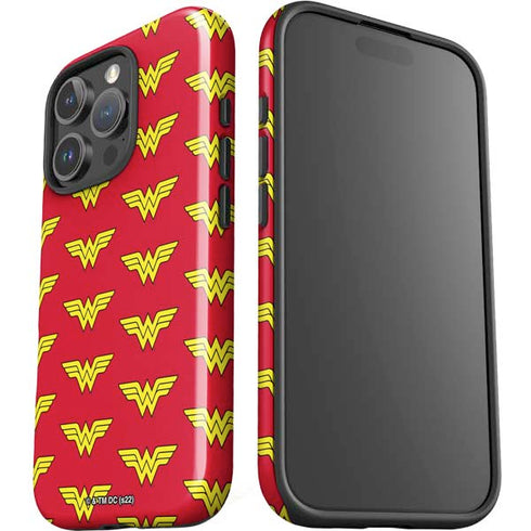 DC Comics Wonder Woman Logo Pattern iPhone 16 Pro Impact Case