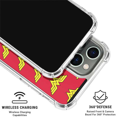 DC Comics Wonder Woman Logo Pattern iPhone 16 Pro Max Clear Case