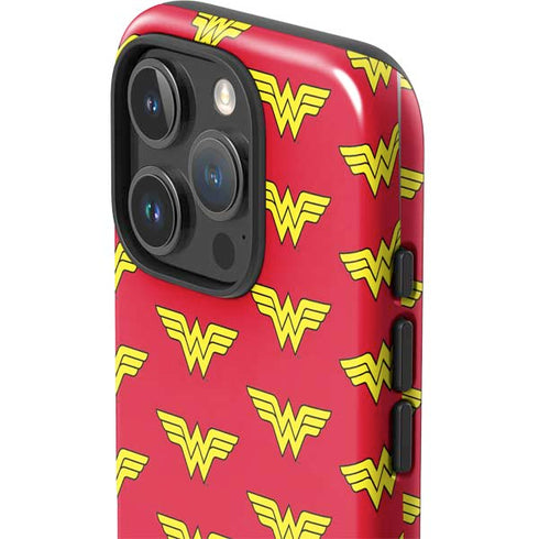 DC Comics Wonder Woman Logo Pattern iPhone 16 Pro Max Impact Case