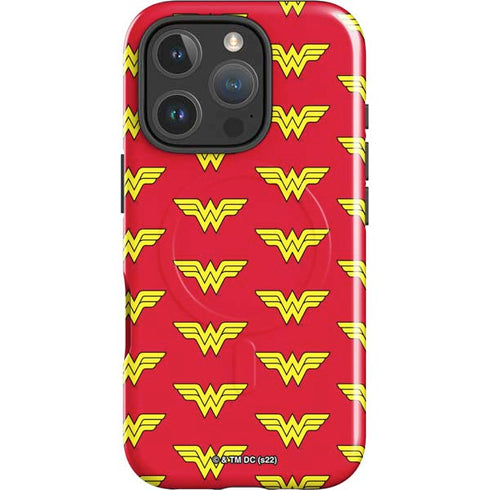 DC Comics Wonder Woman Logo Pattern iPhone 16 Pro Max Magsafe Impact Case