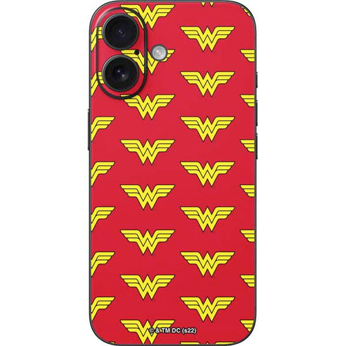 DC Comics Wonder Woman Logo Pattern iPhone 16 Skin