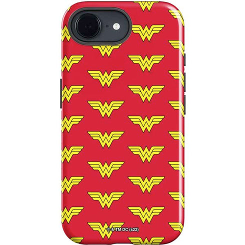 DC Comics Wonder Woman Logo Pattern iPhone 16e Impact Case