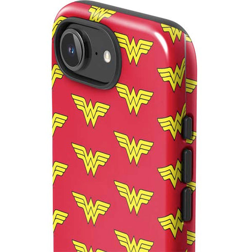 DC Comics Wonder Woman Logo Pattern iPhone 16e Impact Case