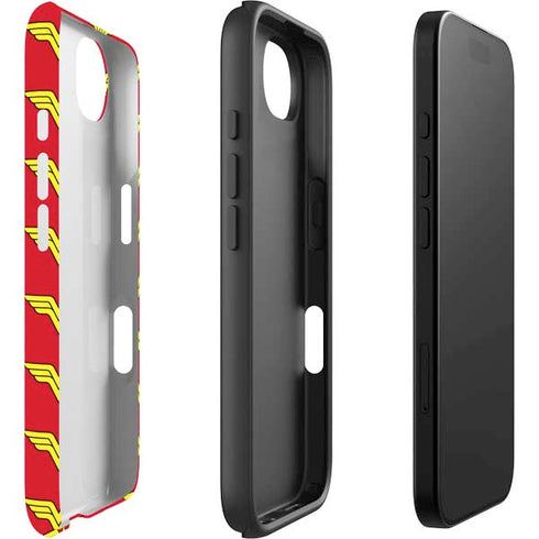 DC Comics Wonder Woman Logo Pattern iPhone 16e Impact Case