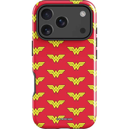 DC Comics Wonder Woman Logo Pattern iPhone 18 Pro Impact Case
