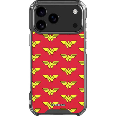 DC Comics Wonder Woman Logo Pattern iPhone 18 Pro Max Clear Case