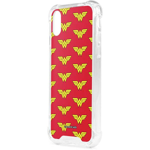 DC Comics Wonder Woman Logo Pattern iPhone XS Clear Case