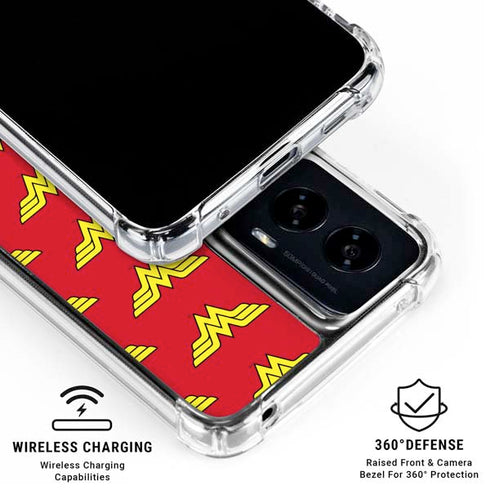DC Comics Wonder Woman Logo Pattern Moto G Power 5G (2024) Clear Case