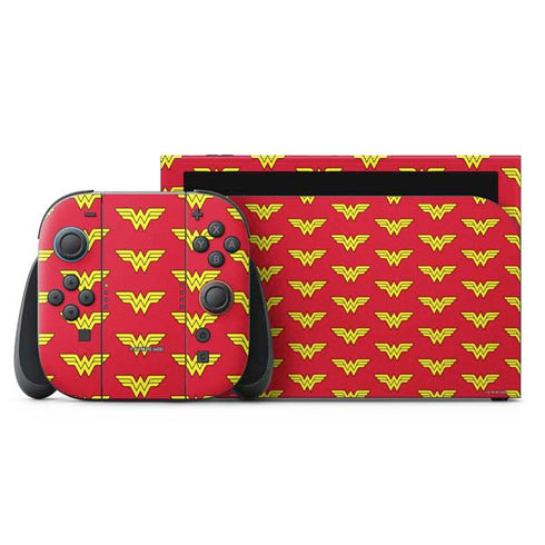 DC Comics Wonder Woman Logo Pattern Nintendo Skins
