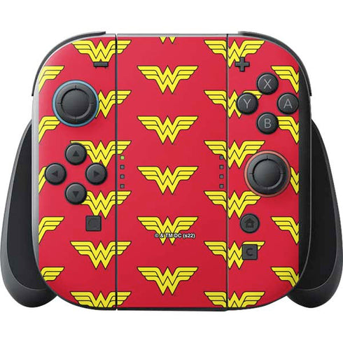 DC Comics Wonder Woman Logo Pattern Nintendo Switch 2 (2025) with Joy-Con Skin