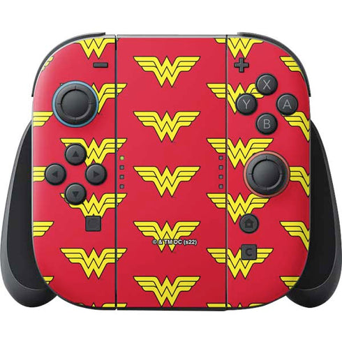 DC Comics Wonder Woman Logo Pattern Nintendo Skins