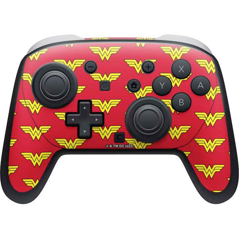 DC Comics Wonder Woman Logo Pattern Nintendo Switch 2 (2025) Pro Controller Skin
