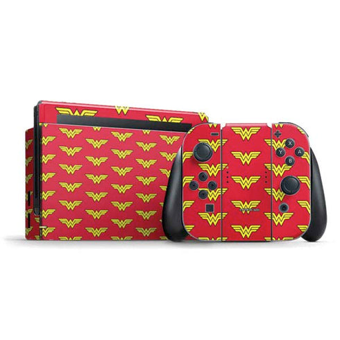 DC Comics Wonder Woman Logo Pattern Nintendo Skins