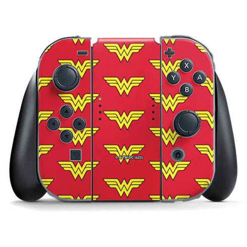 DC Comics Wonder Woman Logo Pattern Nintendo Skins