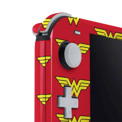 DC Comics Wonder Woman Logo Pattern Nintendo Switch Lite Skin