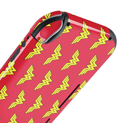 DC Comics Wonder Woman Logo Pattern Nintendo Switch Lite Skin