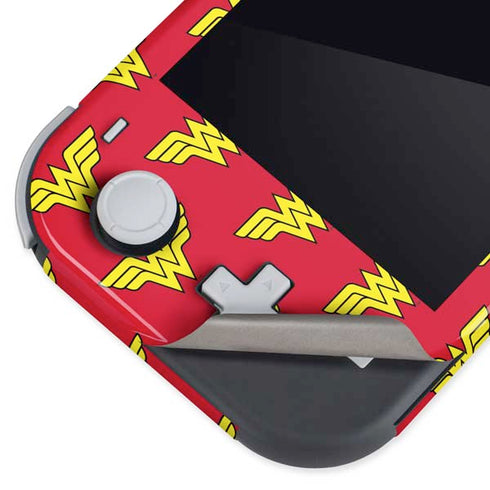 DC Comics Wonder Woman Logo Pattern Nintendo Switch Lite Skin