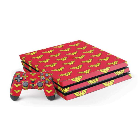DC Comics Wonder Woman Logo Pattern PlayStation PS4 Skins