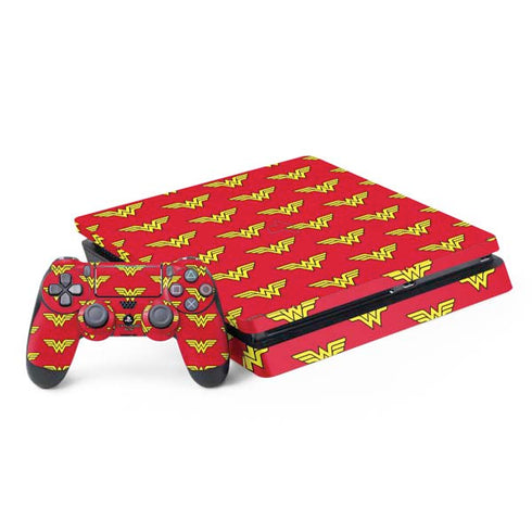 DC Comics Wonder Woman Logo Pattern PlayStation PS4 Skins