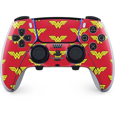 DC Comics Wonder Woman Logo Pattern PS5 DualSense Edge Pro Controller Skin