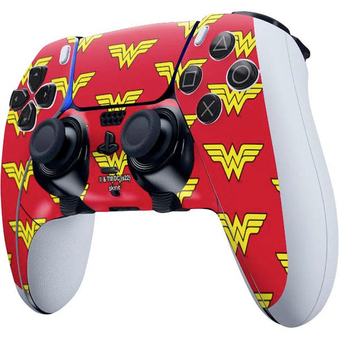 DC Comics Wonder Woman Logo Pattern PS5 DualSense Edge Pro Controller Skin