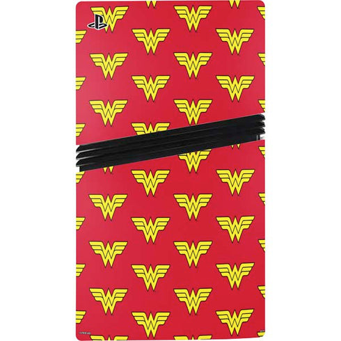 DC Comics Wonder Woman Logo Pattern PS5 Pro Console Skin