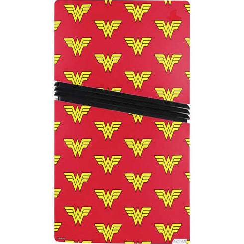 DC Comics Wonder Woman Logo Pattern PS5 Pro Console Skin