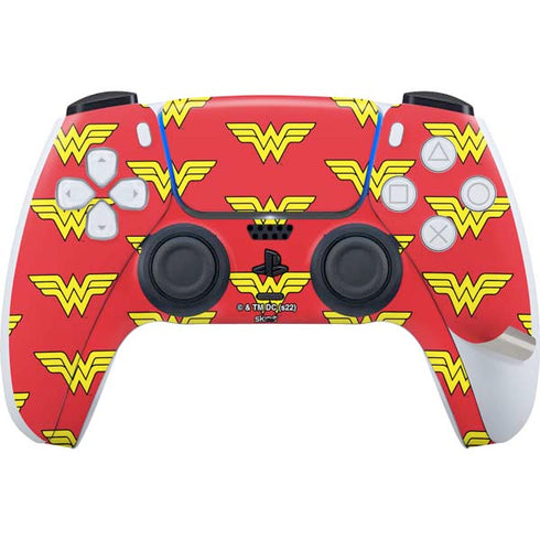 DC Comics Wonder Woman Logo Pattern PS5 Pro Disk Bundle Skin
