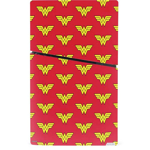 DC Comics Wonder Woman Logo Pattern PS5 Slim Digital Edition Console Skin