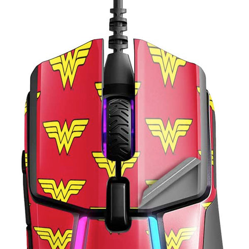 DC Comics Wonder Woman Logo Pattern SteelSeries Rival 600 Gaming Mouse Skin